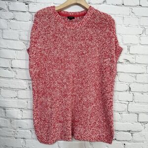 J. Jill Wearever Collection Knit Short Sleeve Sweater Size XLP Petite Red‎ Cream